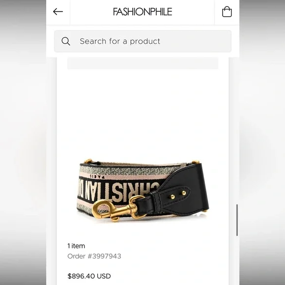 CHRISTIAN DIOR Canvas Embroidered Shoulder Strap
Rose - Picture 2 of 6